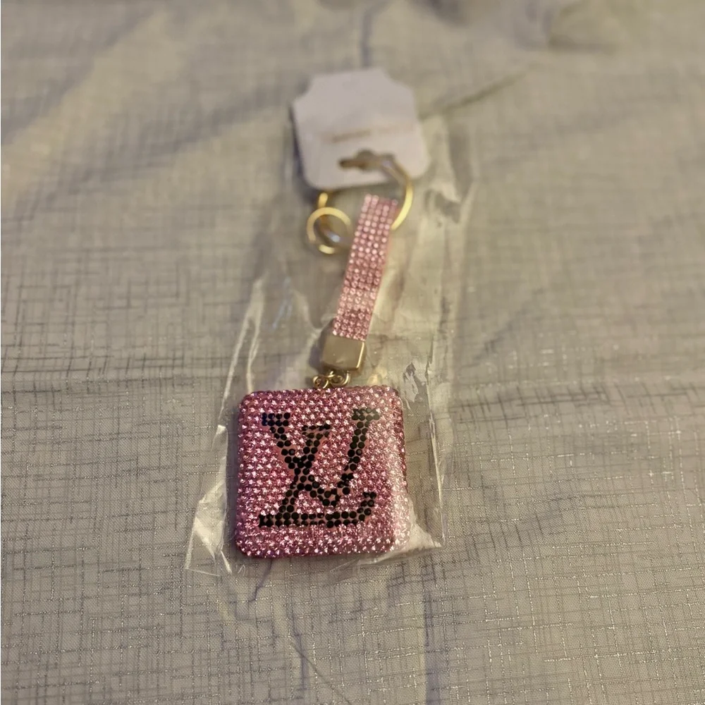 Fashion Pink Rhinestone Keychain